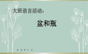 盆和瓶的心得体会推荐5篇